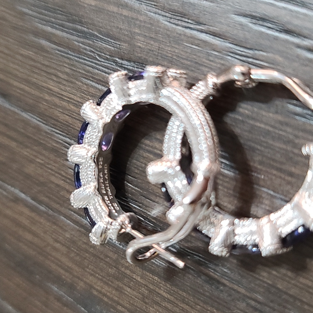 New Judith Ripka 925 SS Iolite Earrings - Picture 3 of 5
